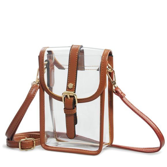 Clear Pvc Saddle Crossbody Bag Stadium Aroved Transparent Purse c: - Picture 1 of 5
